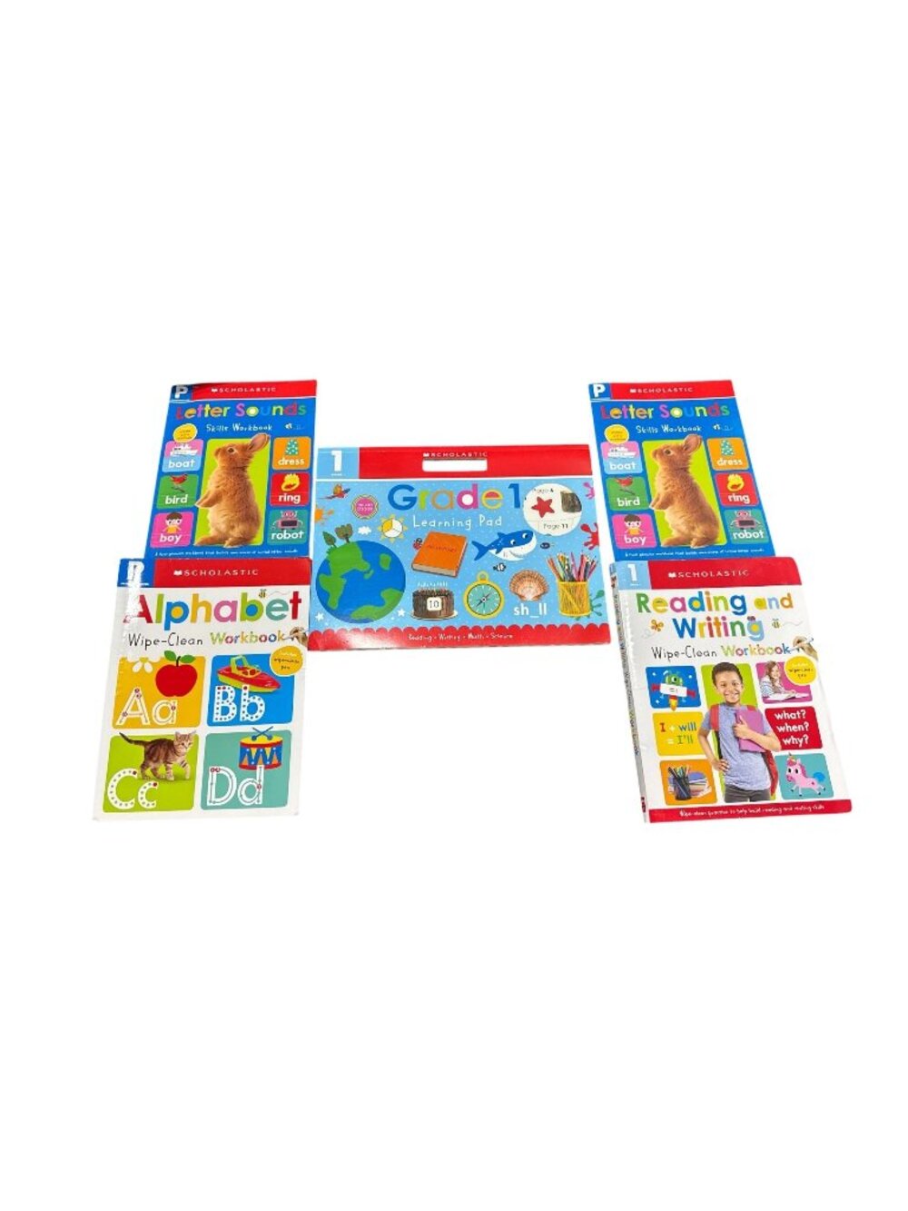 Set of 5 Scholastic Early Learning Workbooks Set Includes Alphabet & Grade Pre-k